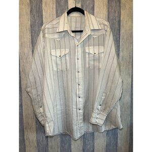 Vintage 70s Pearl Snap Shirt Men Large,Striped Cowboy Western Ranch Wear Rodeo